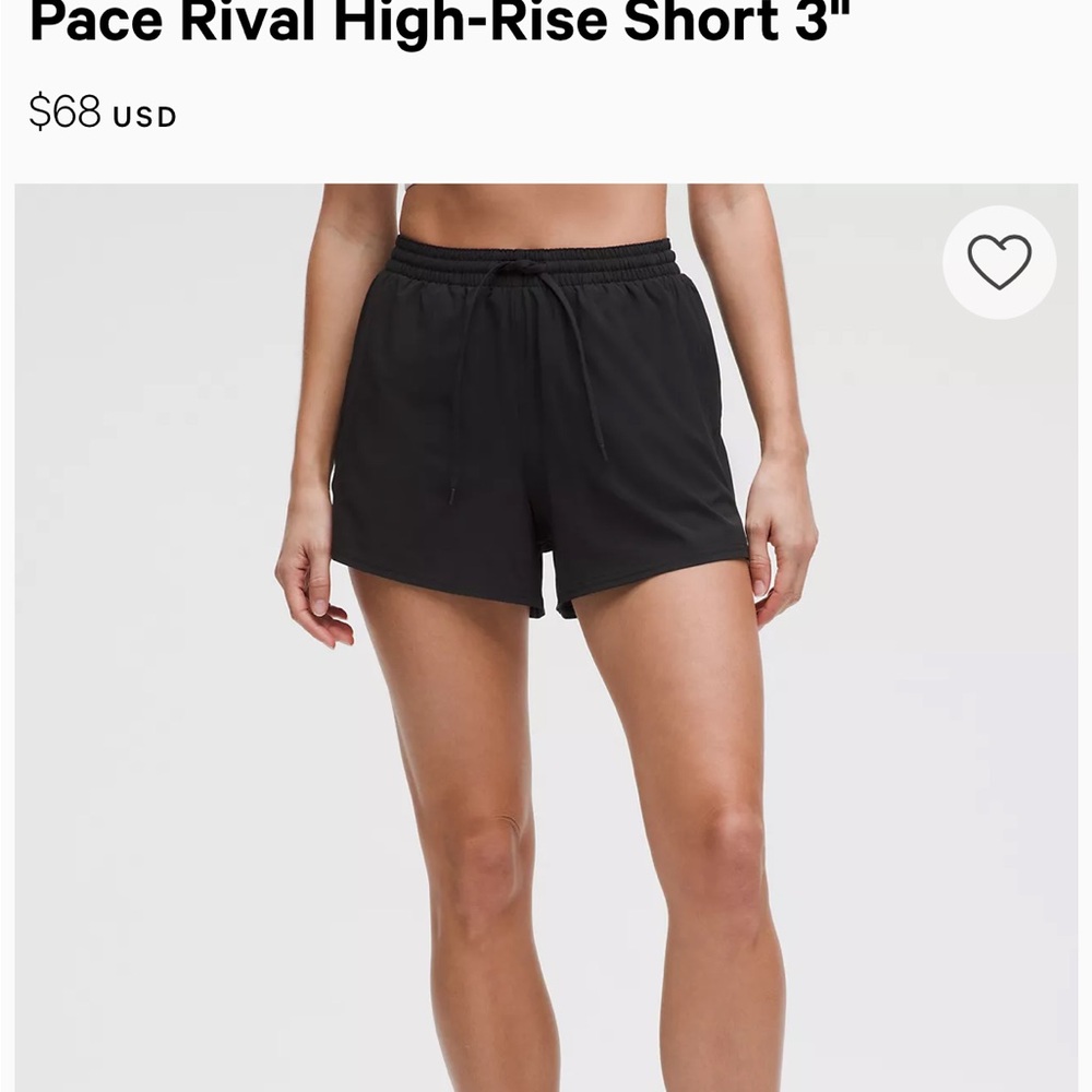 Lululemon Athletica Black Athletic Shorts High-Rise
